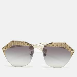 مملوكة مسبقًا Bvlgari Black/Gold Tone Gradient BV 6109 Rimless Sunglasses