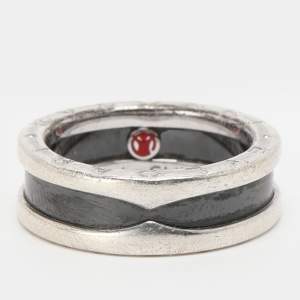 مملوكة مسبقًا Bvlgari B.Zero1 Save the Children Ceramic Sterling Silver Ring Size 52