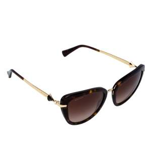 Bvlgari Dark Havana / Brown Gradient 8193B Cat Eye Sunglasses