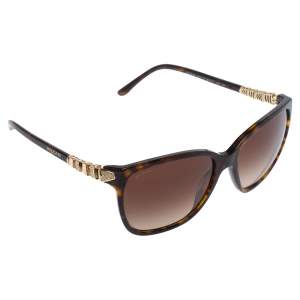 Bvlgari Havana Brown & Crystals/ Brown Gradient BV 8136B Square Sunglasses