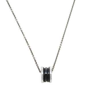 Bvlgari Save the Children Black Ceramic and Silver Pendant Necklace