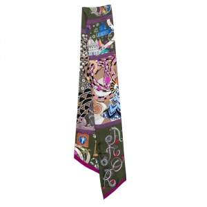 Bvlgari Green Heritage Print Silk Maxi Shelley B Shelley Scarf 