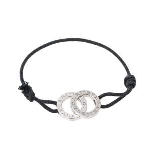 Bvlgari Bvlgari Interlocking Circles Silver Adjustable Cord Bracelet