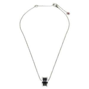 Bvlgari Save the Children Sterling Silver Black Ceramic Pendant Necklace