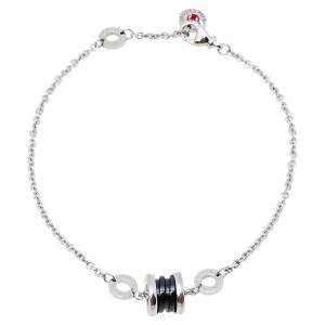 Bvlgari Save the Children Black Ceramic Silver Bracelet M/L