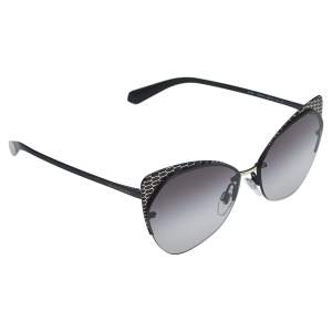 Bvlgari Black / Grey Gradient Serpenti BV 6096 Cat Eye Sunglasses