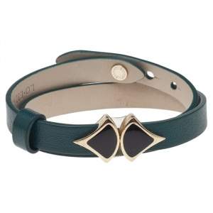 Bvlgari Divas' Dream Green Leather Double Tour Bracelet