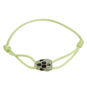 Bvlgari Serpenti Forever Mint Green Adjustable Cord Bracelet 