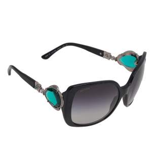 Bvlgari Black/ Grey Gradient 8081-B Crystal Oversized Square Sunglasses