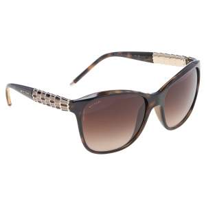 Bvlgari Dark Brown Tortoise 8104 Ruffle Wayfarer Sunglasses