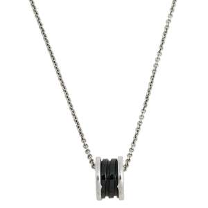 Bvlgari Save The Children B.Zero1 Black Ceramic Silver Pendant Necklace