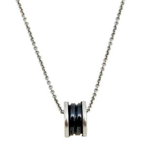Bvlgari Save the Children Black Ceramic and Silver Pendant Necklace