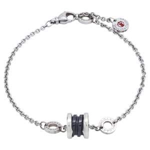 Bvlgari B.Zero1 Save the Children Black Ceramic Sterling Silver Bracelet SM