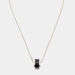 Bvlgari Save the Children Black Ceramic and Sterling Silver Pendant Necklace