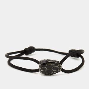Bvlgari Serpenti Forever Dark Rutenium Black Cord Bracelet