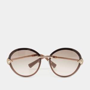 Bvlgari Brown Acetate 6101-B Gradient Round Sunglasses
