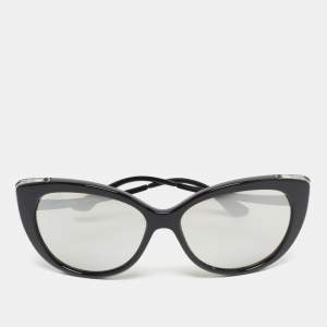 Bvlgari Black/Grey Serpenti 8178 Mirror Cat Eye Sunglasses