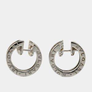 Bvlgari 18K White Gold B.Zero1 Hoop Earrings