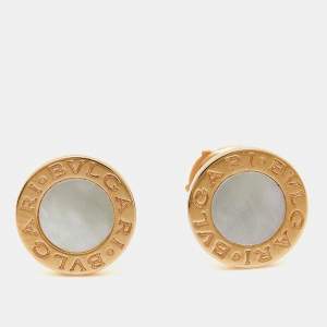 Bvlgari Bvlgari Bvlgari Mother of Pearl 18k Rose Gold Stud Earrings