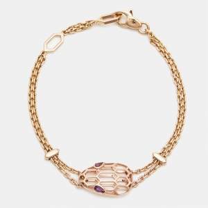 Bvlgari Serpenti Amethyst 18K Rose Gold Bracelet SM