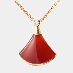 Bvlgari Divas' Dream Carnelian Diamond 18K Rose Gold Necklace