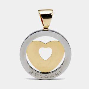 Bvlgari Tondo Heart 18k Yellow Gold Stainless Steel Pendant 