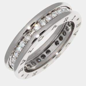 Bvlgari 18K White Gold and Diamond B.zero1 Band Ring EU 51