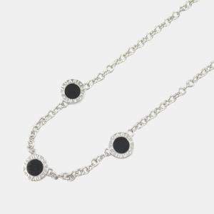 Bvlgari Onyx Diamond Necklace 18k White Gold White Gold Black Metal