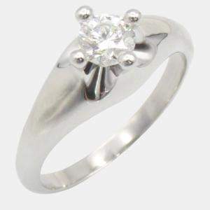Bvlgari Platinum and Diamond Corona Band Ring EU 52