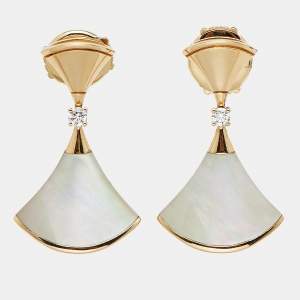 Bvlgari Divas' Dream Mother of Pearl Diamonds 18k Yellow Gold Earrings