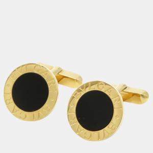 Bvlgari 18K Yellow Gold and Onyx Bvlgari Bvlgari Cufflinks