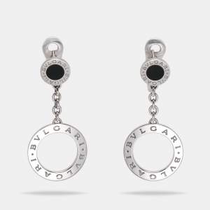 Bvlgari Bvlgari Onyx 18k White Gold Dangle Earrings