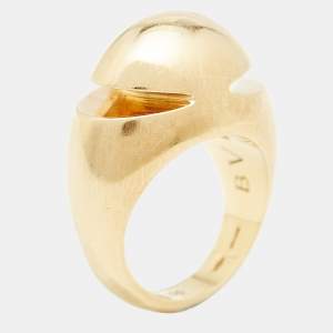 Bvlgari Cabochon 18kt Yellow Gold Ring Size 55