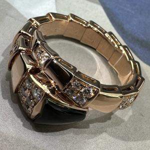 Bvlgari Rose Gold Diamond Snake Ring 
size M
