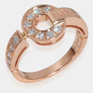 Bvlgari 18K Rose Gold and Diamond Bvlgari Bvlgari Band Ring EU 51