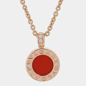 Bvlgari 18K Rose Gold and Diamond Bvlgari Bvlgari Pendant Necklace