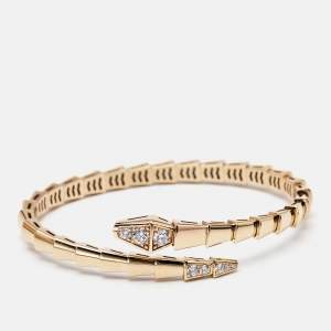 Bvlgari Serpenti Viper Diamond 18k Rose Gold Bracelet 15