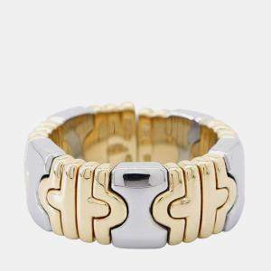 Bvlgari 18K Yellow Gold, Stainless Steel Parentesi Band Ring EU 51