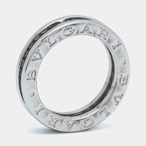 Bvlgari B.Zero1 1-Band Diamond 18k White Gold Band Ring Size 50