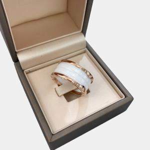 Bvlgari White Ceremics Spring Ring Size 50