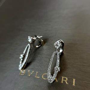 Bvlgari 18K White Gold and Diamond Elisia Earrings