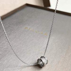 Bvlgari 18K White Gold and Diamond B.zero1 Spring Pendant Necklace
