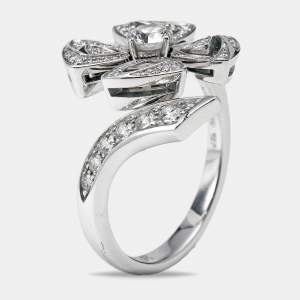 Bvlgari Fiorever Diamonds 18k White Gold Ring SIze 56