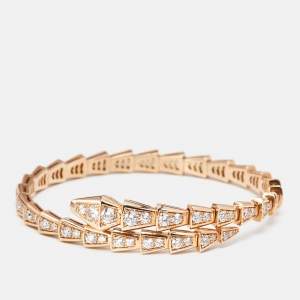 Bvlgari Serpenti Viper Diamonds 18k Rose Gold Bracelet M
