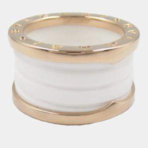 Bvlgari 18K Rose Gold and Ceramic B.Zero1 Band Ring EU 53