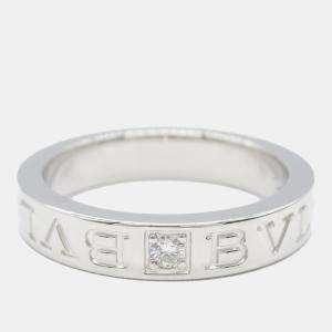 Bvlgari 18K White Gold and Diamond Bvlgari Bvlgari Band Ring EU 51