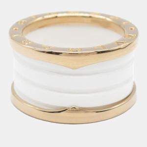 Bvlgari 18K Rose Gold and Ceramic B.Zero1 Band Ring EU 52