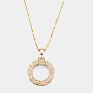 Bvlgari 18K Rose Gold Diamond Bvlgari Bvlgari Pendant Necklace