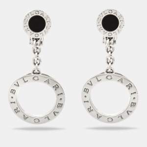 Bvlgari Bvlgari Bvlgari Onyx 18k White Gold Dangle Earrings