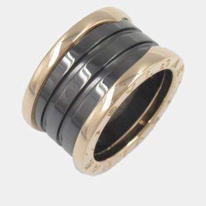 Bvlgari B.Zero1 18K Rose Gold and Ceramic Band Ring EU 50